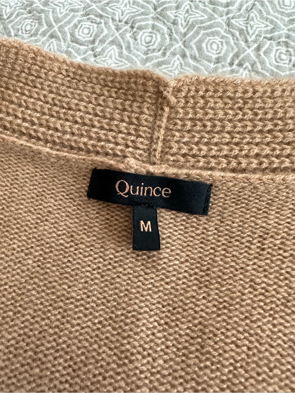 Quince Mongolian Cashmere Belted Wrap Sweater Camel Tan Size M - Picture 6 of 12